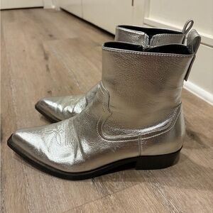 Zara Silver Ankle Boots